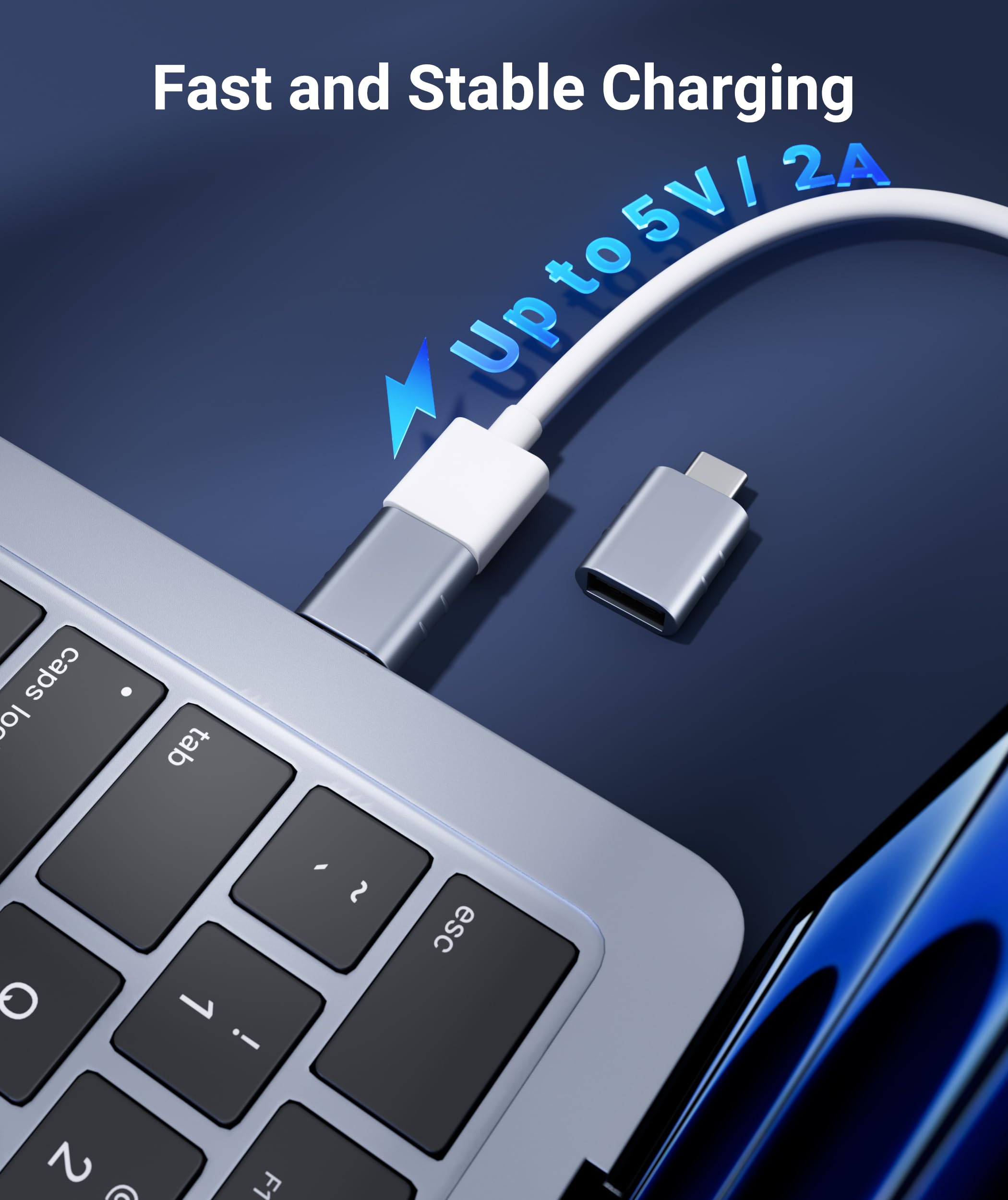 Syntech USB C to USB Adapter Pack of 2 USB C Male to USB3 Female Adapter Compatible with iPhone 17 Pro Max MacBook Pro Air 2024 iMac iPad mini Pro, Other Type C or Thunderbolt 5/4 Devices, Gold