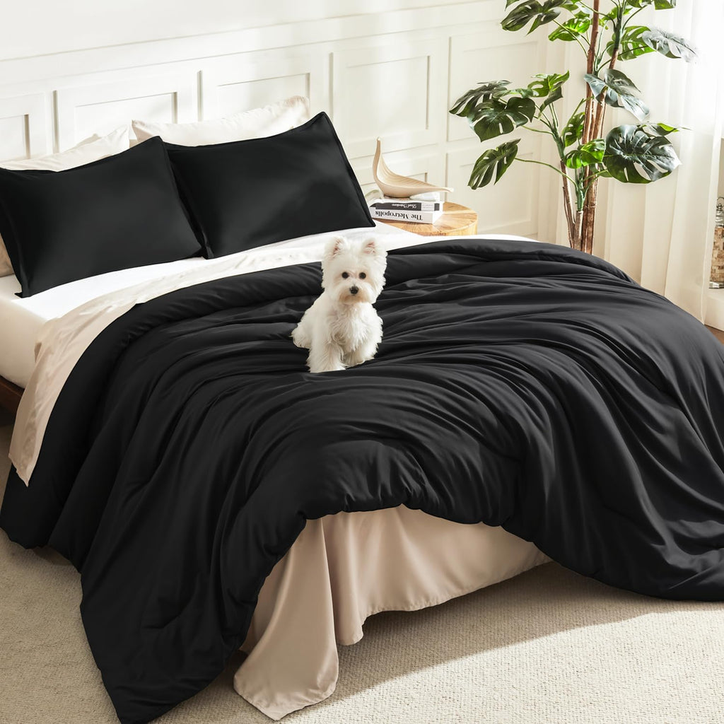 Litanika Queen Comforter Set Sage Green, 3 Pieces Lightweight Solid Bed Set | Soft Fluffy Down Alternative All Season Quilt Blanket