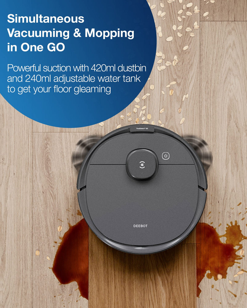 ECOVACS DEEBOT X11 OmniCyclone Robot Vacuum and Mop, Bagless 60-Day Station, 19,500Pa Suction, GaN Fast Charging for Large Homes, Self-Washing Roller Mop, Zero-Tangle for Pet Hair, Smart Navigation