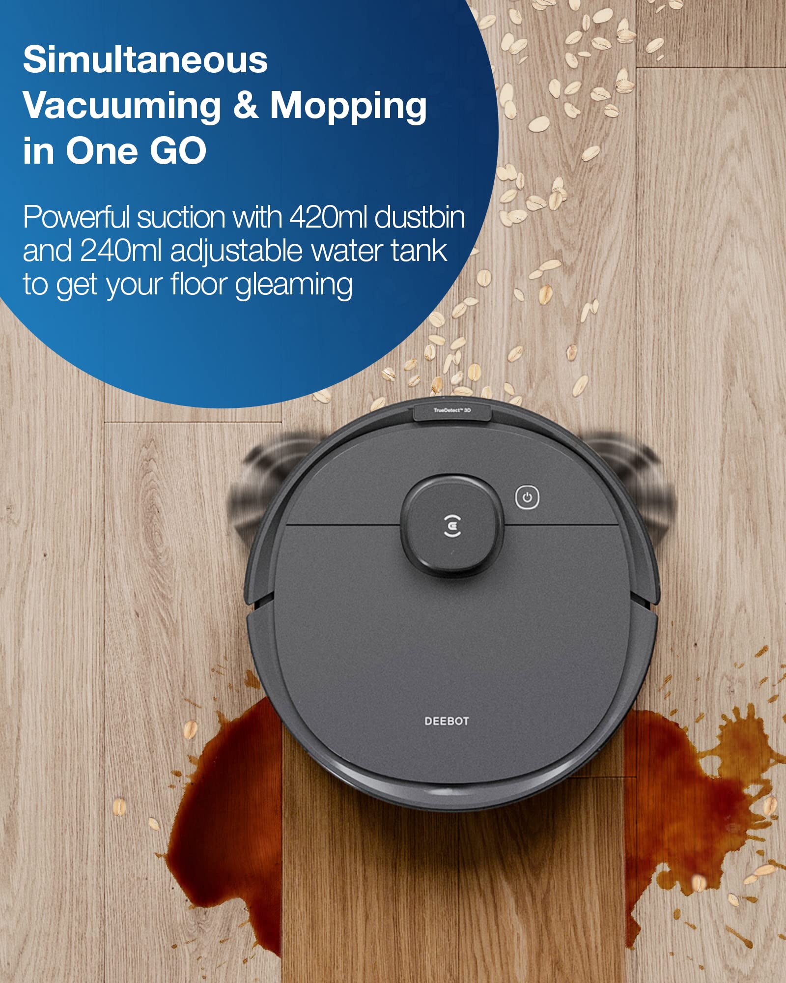 ECOVACS DEEBOT X11 OmniCyclone Robot Vacuum and Mop, Bagless 60-Day Station, 19,500Pa Suction, GaN Fast Charging for Large Homes, Self-Washing Roller Mop, Zero-Tangle for Pet Hair, Smart Navigation