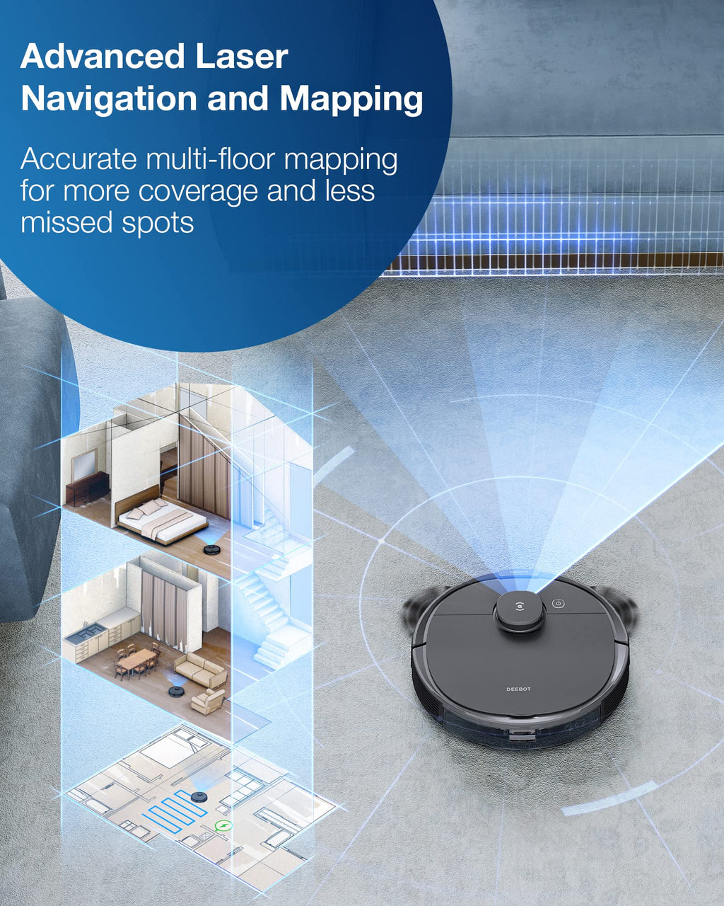 ECOVACS DEEBOT X11 OmniCyclone Robot Vacuum and Mop, Bagless 60-Day Station, 19,500Pa Suction, GaN Fast Charging for Large Homes, Self-Washing Roller Mop, Zero-Tangle for Pet Hair, Smart Navigation