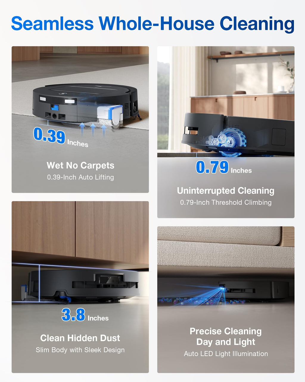ECOVACS DEEBOT X11 OmniCyclone Robot Vacuum and Mop, Bagless 60-Day Station, 19,500Pa Suction, GaN Fast Charging for Large Homes, Self-Washing Roller Mop, Zero-Tangle for Pet Hair, Smart Navigation