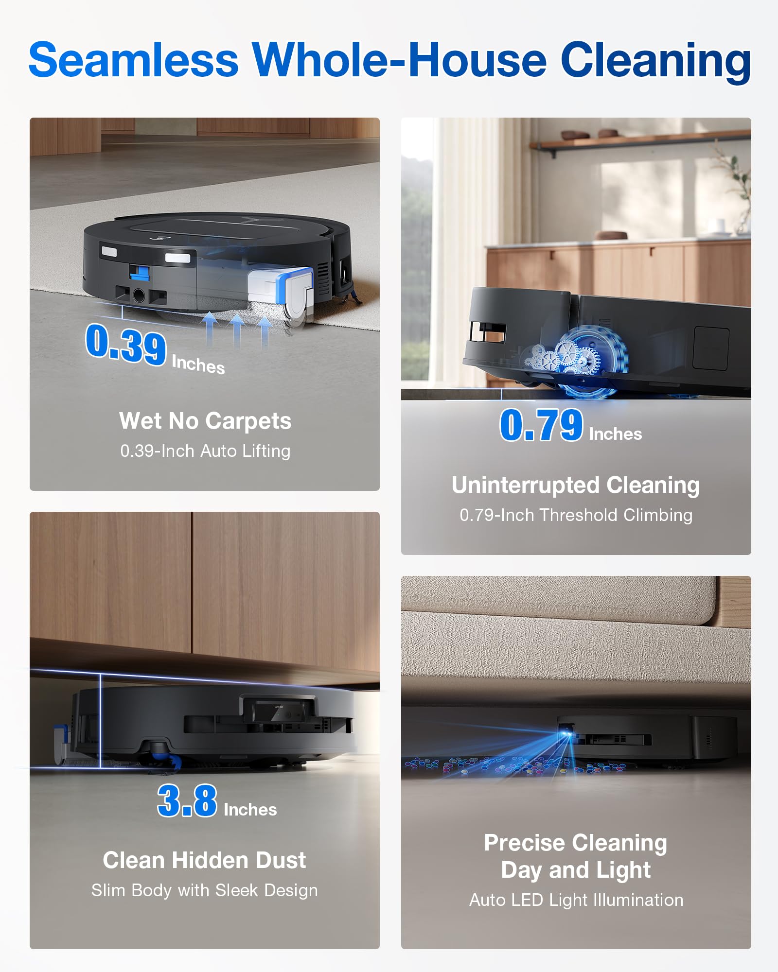 ECOVACS DEEBOT X11 OmniCyclone Robot Vacuum and Mop, Bagless 60-Day Station, 19,500Pa Suction, GaN Fast Charging for Large Homes, Self-Washing Roller Mop, Zero-Tangle for Pet Hair, Smart Navigation