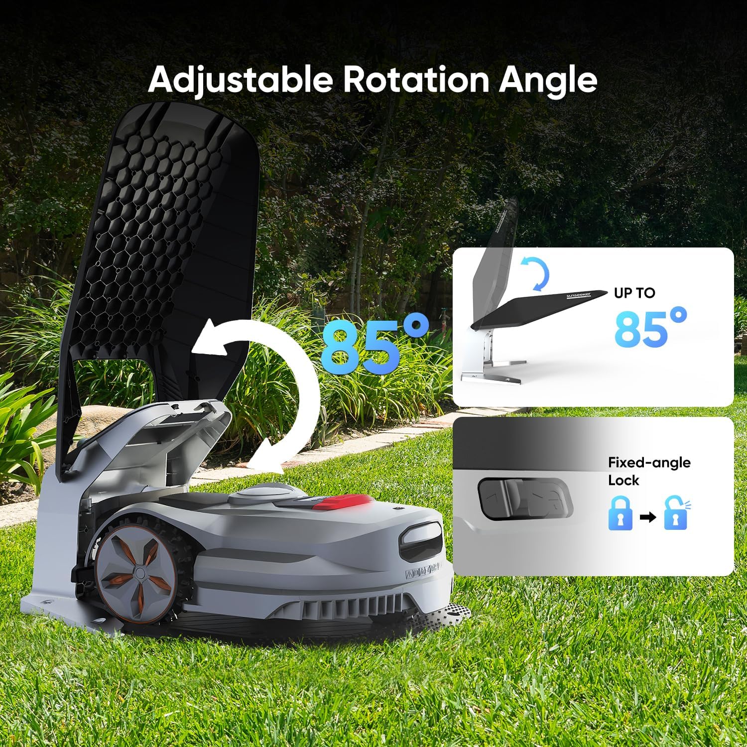 Sunseeker X7 AWD Robot Lawn Mower, RTK, Vision AI, 0.75 Acre, Wire-Free | Flagship AWD mowing for homeowners with large, challenging yards, steep slopes and uneven terrain.