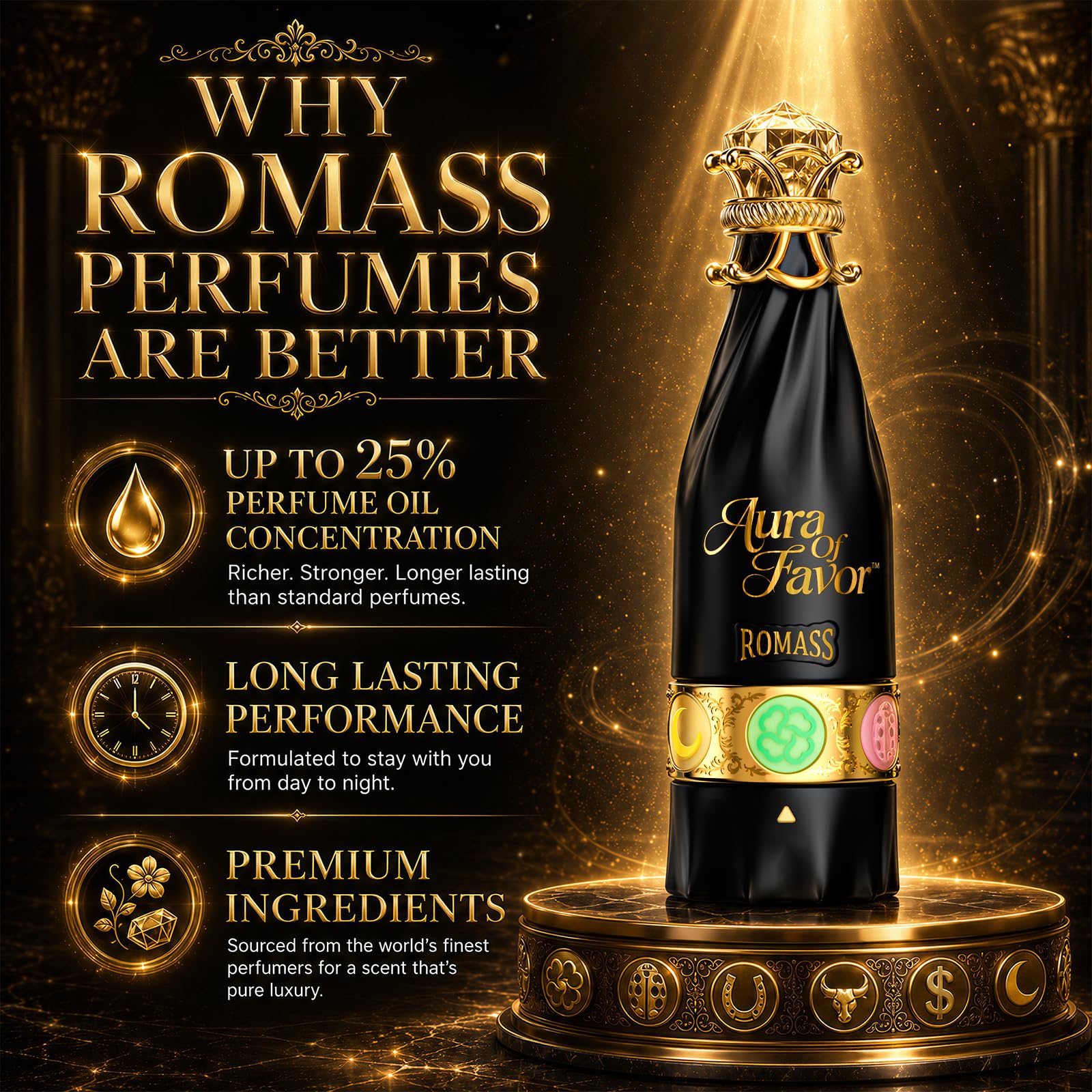 ROMASS Nomadic Night Long Lasting Unisex Oud Perfume - 3.4oz/100ml Eau de Parfum, Warm Woody Scent with Smoked Oud, Desert Sage, Rose & Raspberry, Gift for Men Women