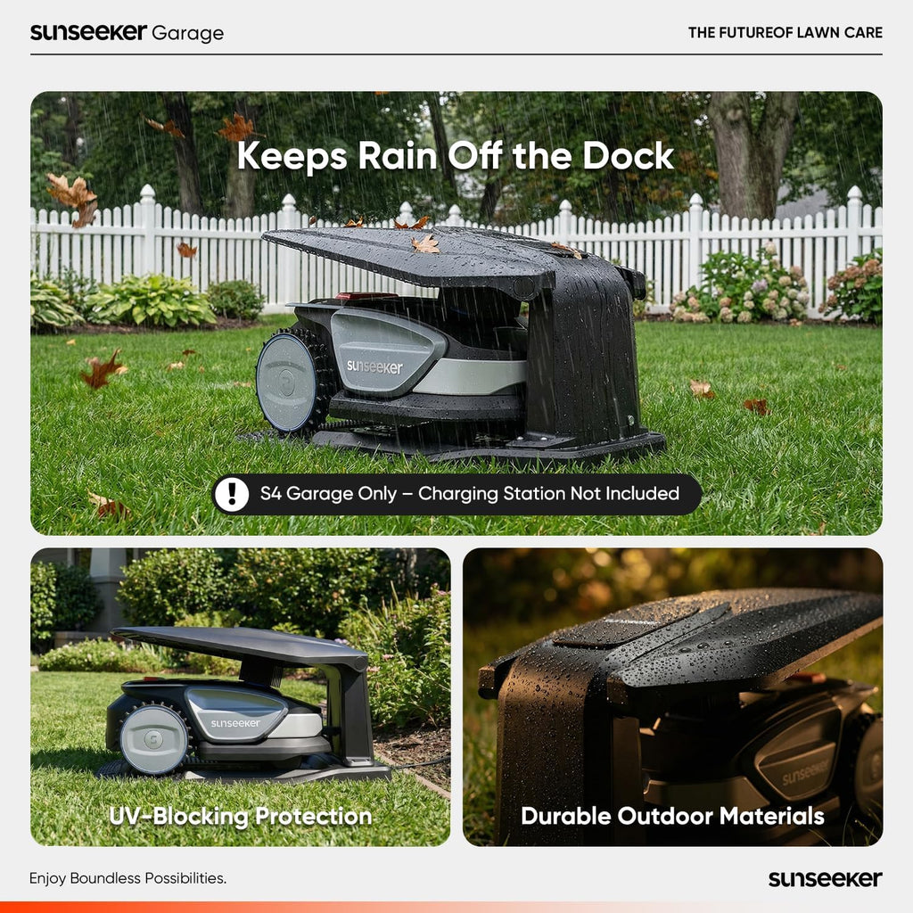 Sunseeker X7 AWD Robot Lawn Mower, RTK, Vision AI, 0.75 Acre, Wire-Free | Flagship AWD mowing for homeowners with large, challenging yards, steep slopes and uneven terrain.