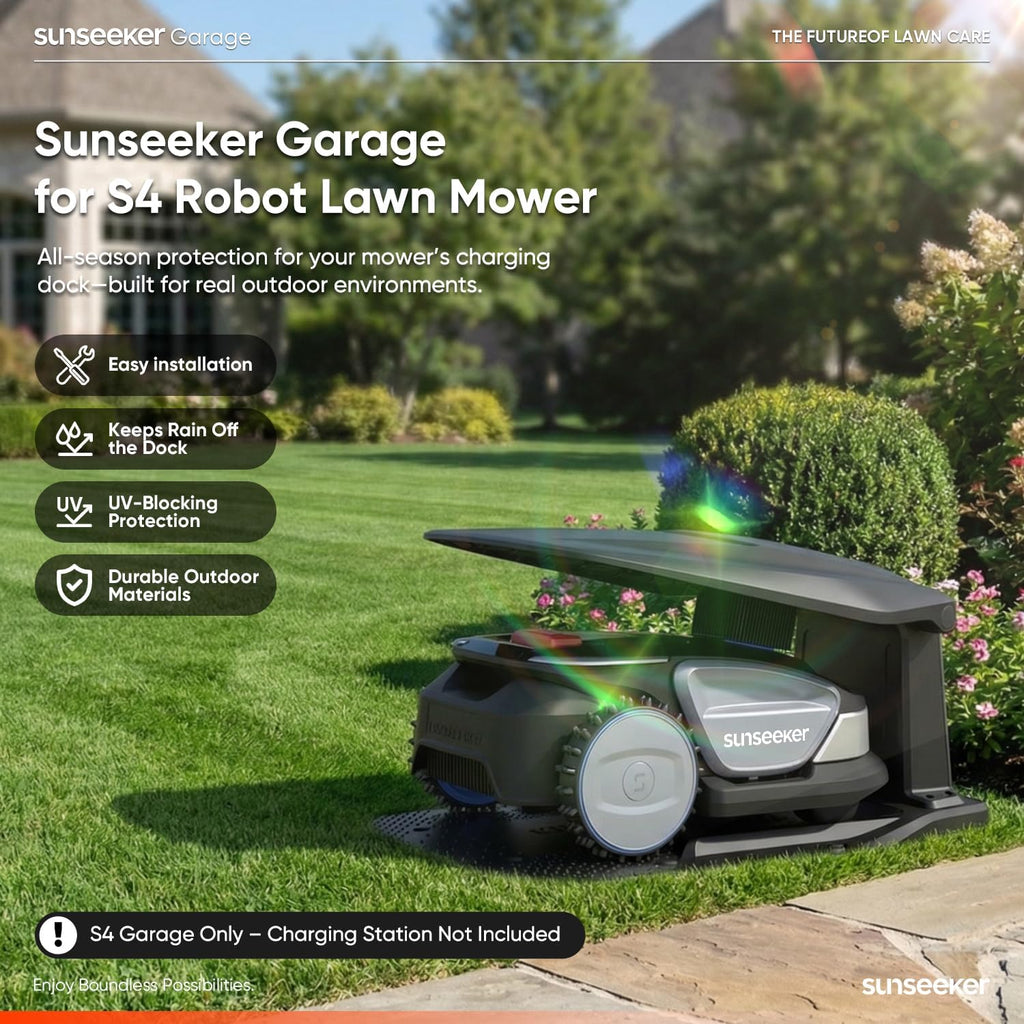 Sunseeker X7 AWD Robot Lawn Mower, RTK, Vision AI, 0.75 Acre, Wire-Free | Flagship AWD mowing for homeowners with large, challenging yards, steep slopes and uneven terrain.