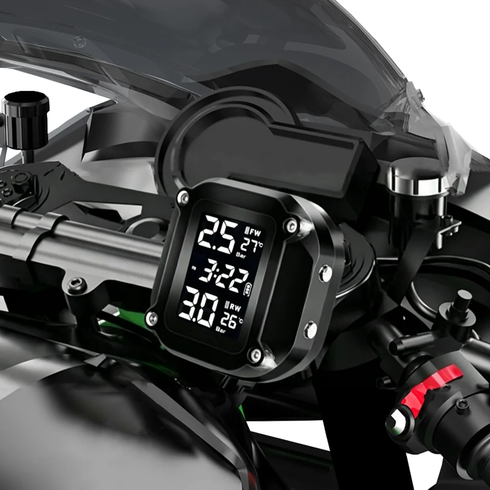 Motorbike TPMS With QC 3.0 Fast Charging USB Output Motorcycle Tire Pressure Alarm Monitor System Tyre Temperature Alarm System